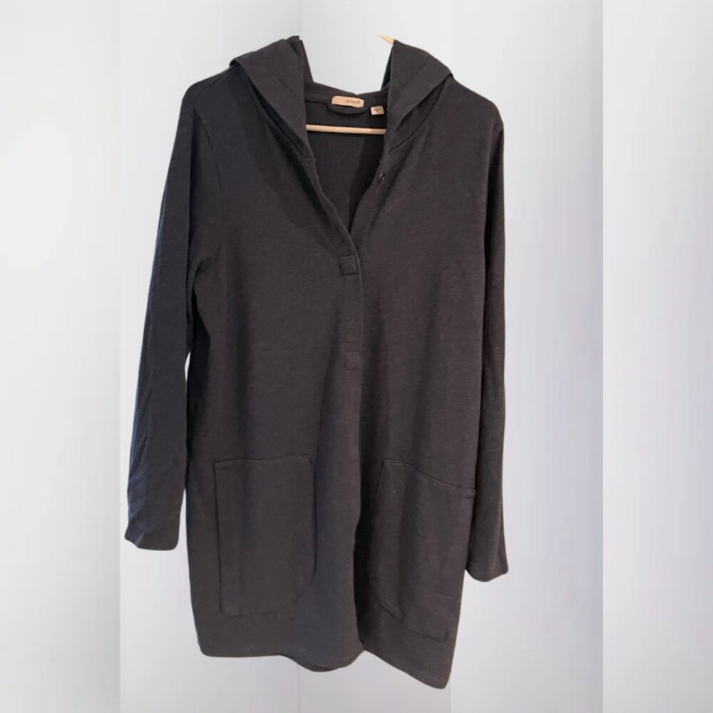J.Jill | Pure Jill Hoodie Sweater Tunic | Blue | Medium | Pima Cotton Blend